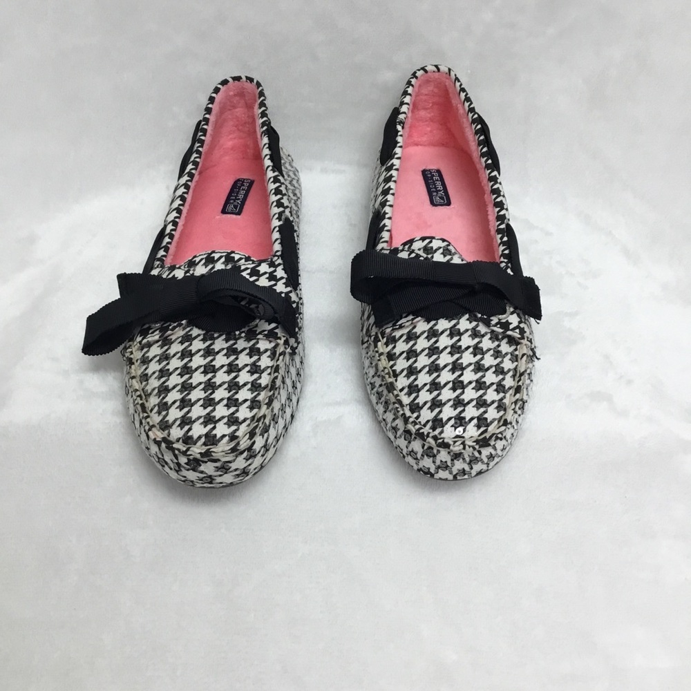 Sperry Top-Sider Women's Skiff Black/White Sequin Flats Size 10 NWOT